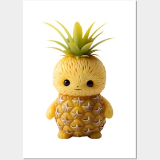 Realistic Art of a Cute Kawaii Pineapple Baby Posters and Art